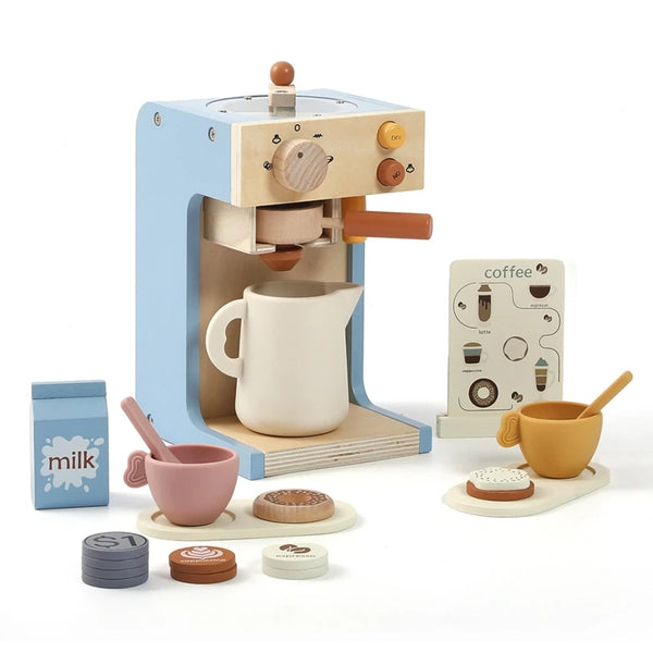 Pretend Play Wooden Coffee Maker Set